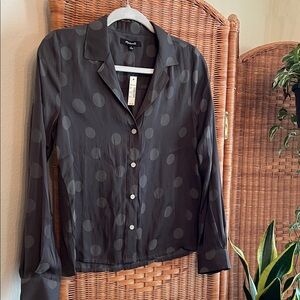 Madewell Jacquard Dot Pajama Blouse